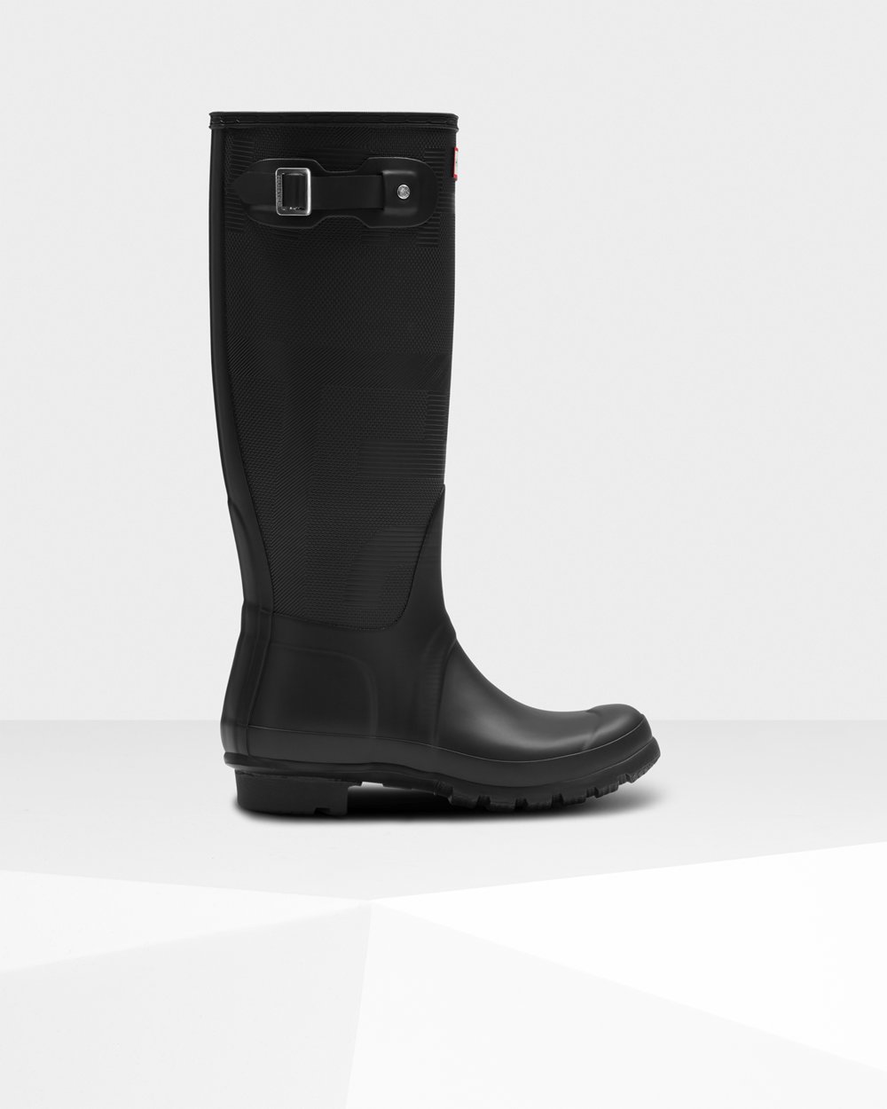 Womens Hunter Original Exploded Logo Texture - Tall Rain Boots Black - 6157-BOUPX